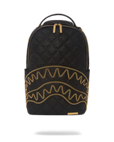 NOIR QUILT GOLD CHAIN SHARK BACKPACK (DLXV)
